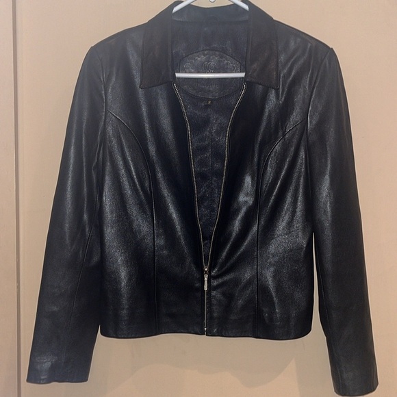 Rosleen leather motorcycle/ cross soft zip up jacket size small / excellent item - Picture 3 of 12